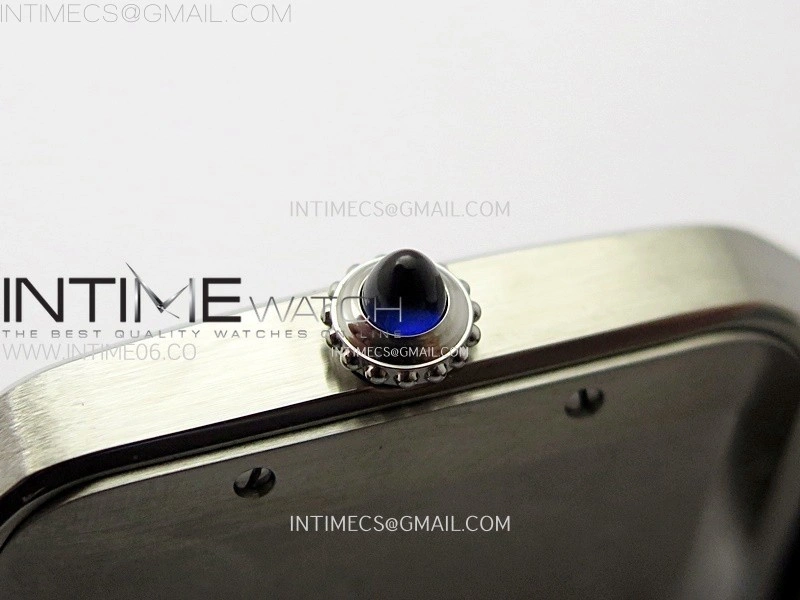 Santos Dumont 46.6mm SS F1F Best Edition Silver Dial on Blue Leather Strap Quartz